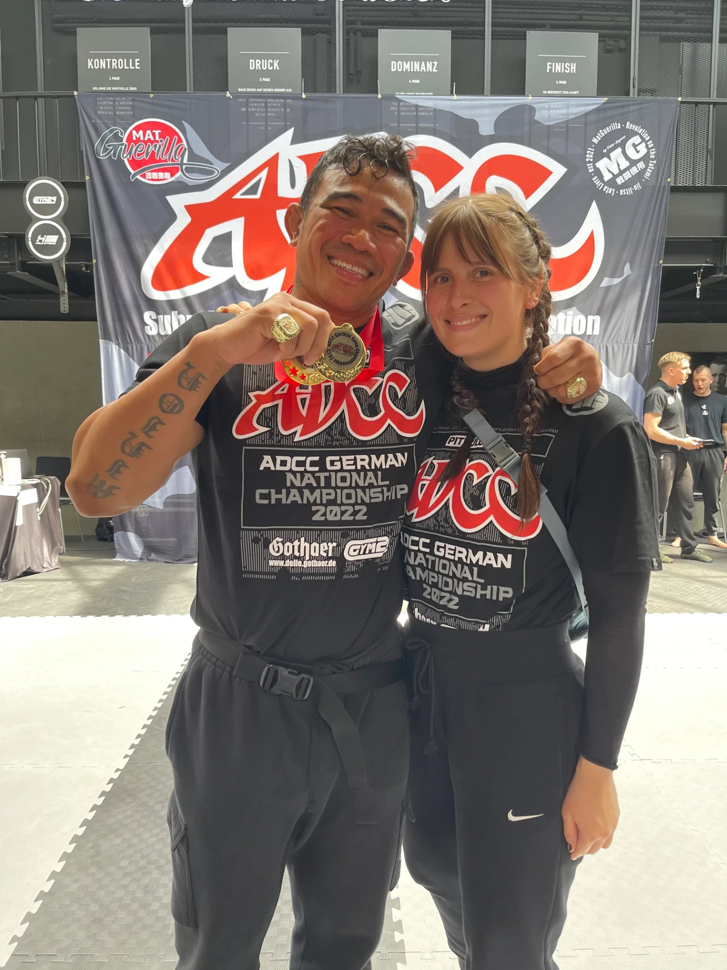 Jun Tan und Kim Hoyer bei den ADCC German Nationals